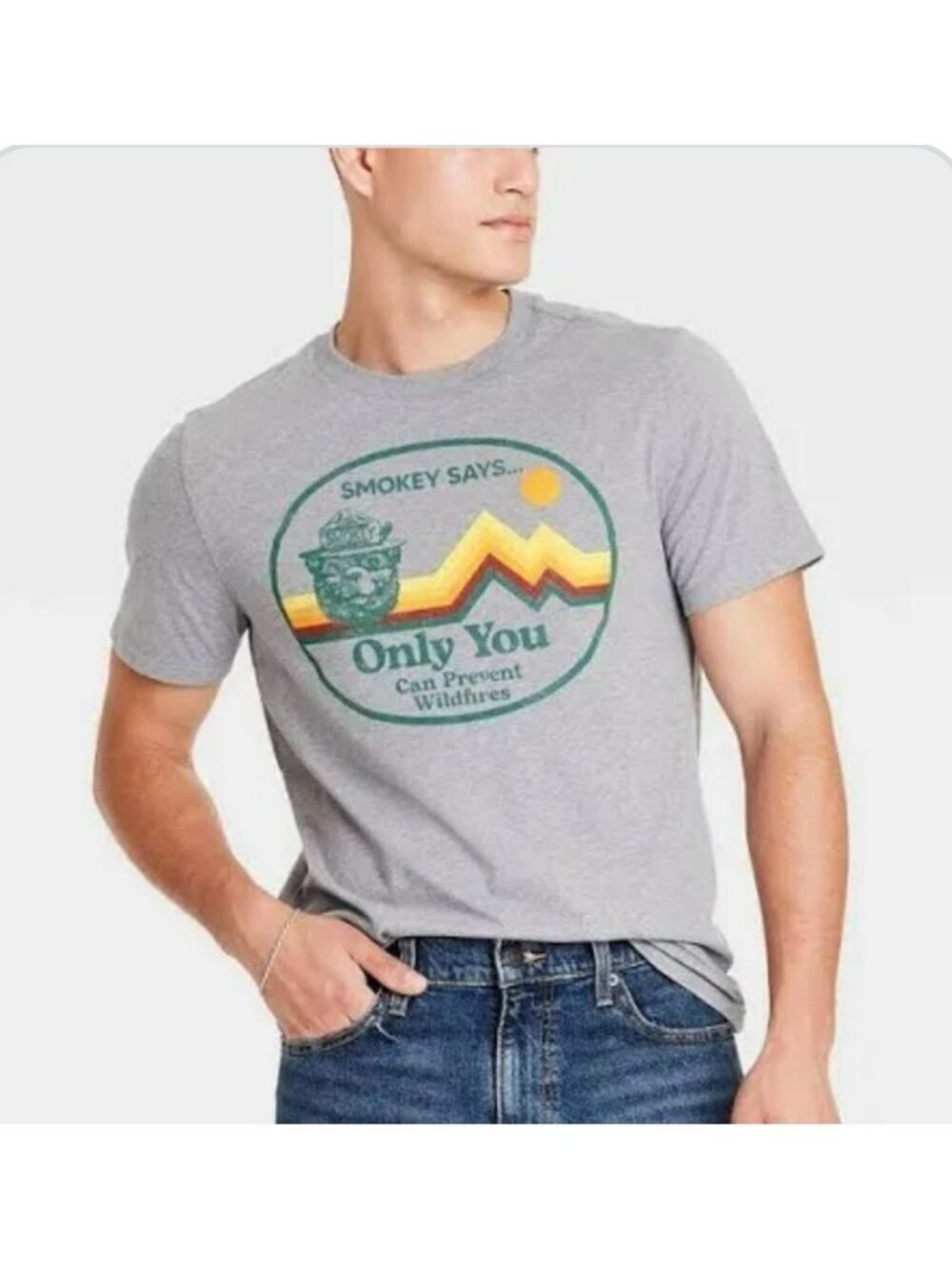 New Smokey Bear "Only You Can Prevent Wildfires" Graphic T-Shirt Goodfellow